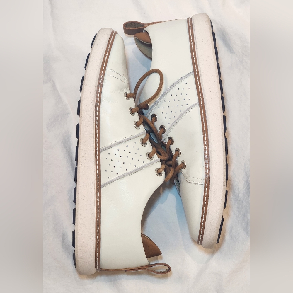 Stylish White and Brown Women's Sneakers